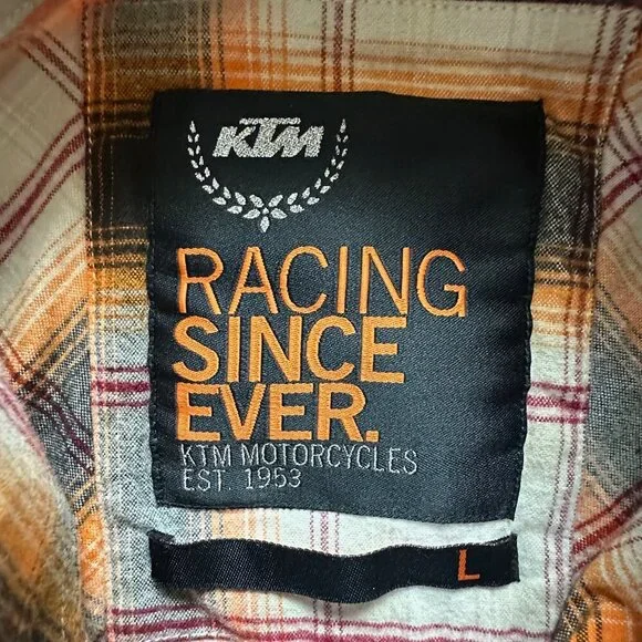 KTM Racing Motorcycles Men's Large Flannel Shirt - KTM Logo - Extra Soft - NWOT - Picture 7 of 11